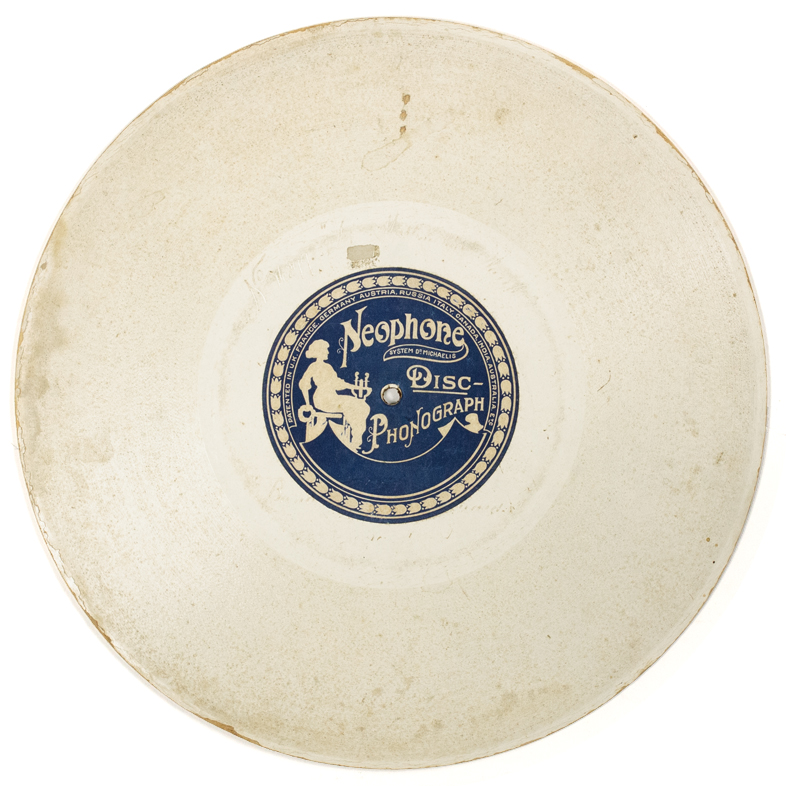 12 in. (30 cm) flexible Neophone record, white with paper label