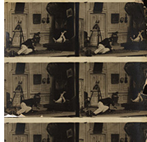 Several frames of an early 3D movie.
