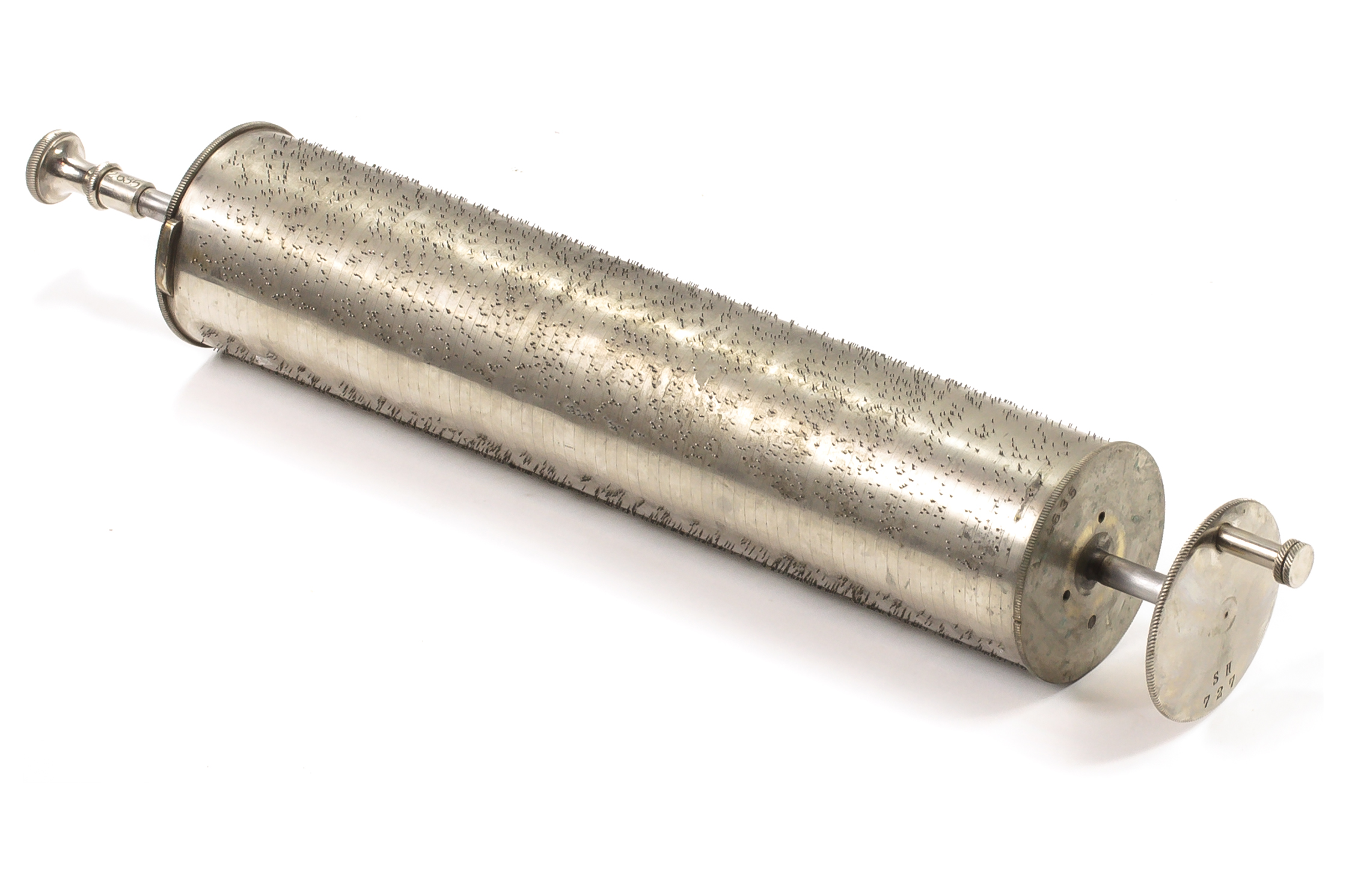 Metal cylinder with pins for the Mermod Freres music box