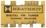 Plastic Heathkit card notched on edges to store radio station presets for an FM tuner