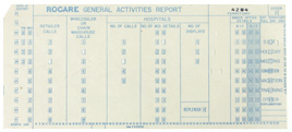 A 40-column punch card with prescored holes