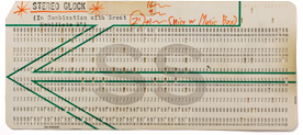 Punch card settings defining a voice for the RMI Keyboard Computer